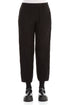 Taper Cropped Crinkled Black Silk Linen Trousers 1