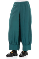 Taper Emerald Silk Cotton Trousers 3