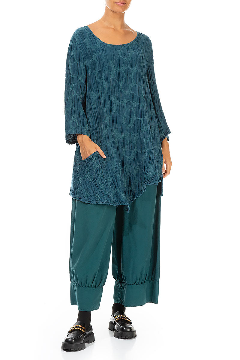 Taper Emerald Silk Cotton Trousers 4