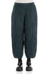 Taper Forest Grey Circle Silk Linen Trousers 1