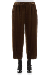 Taper Golden Sage Silk Velvet Trousers 1