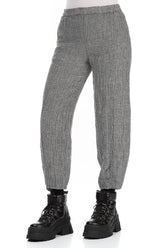 Taper Grey Mélange Linen Trousers 3