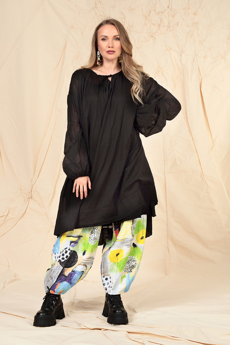 Taper Wide Artmaze Linen Trousers 6