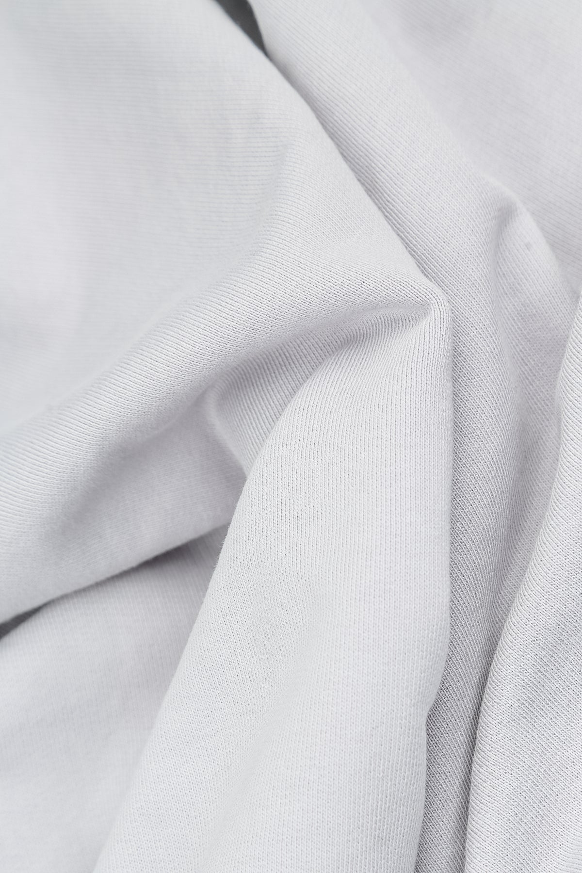 Tapered Pearl Grey French Terry Cotton Trousers