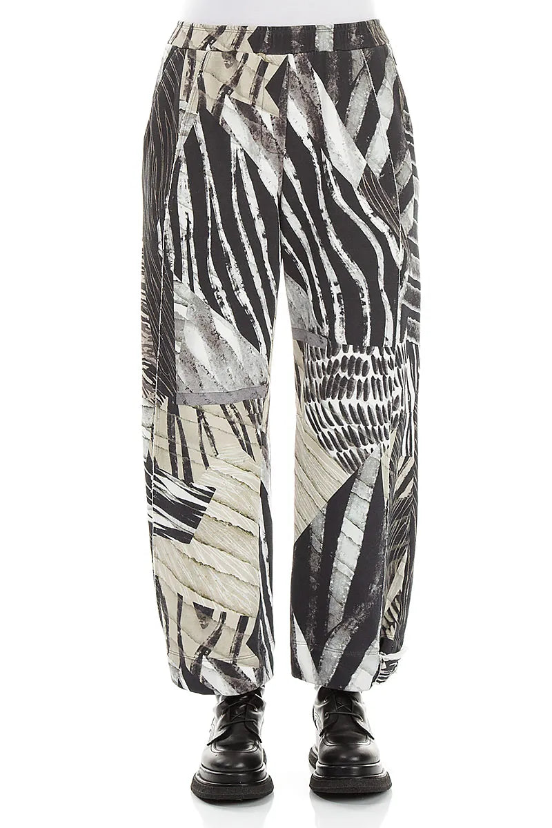Tapered Wild Ink French Terry Cotton Trousers 1