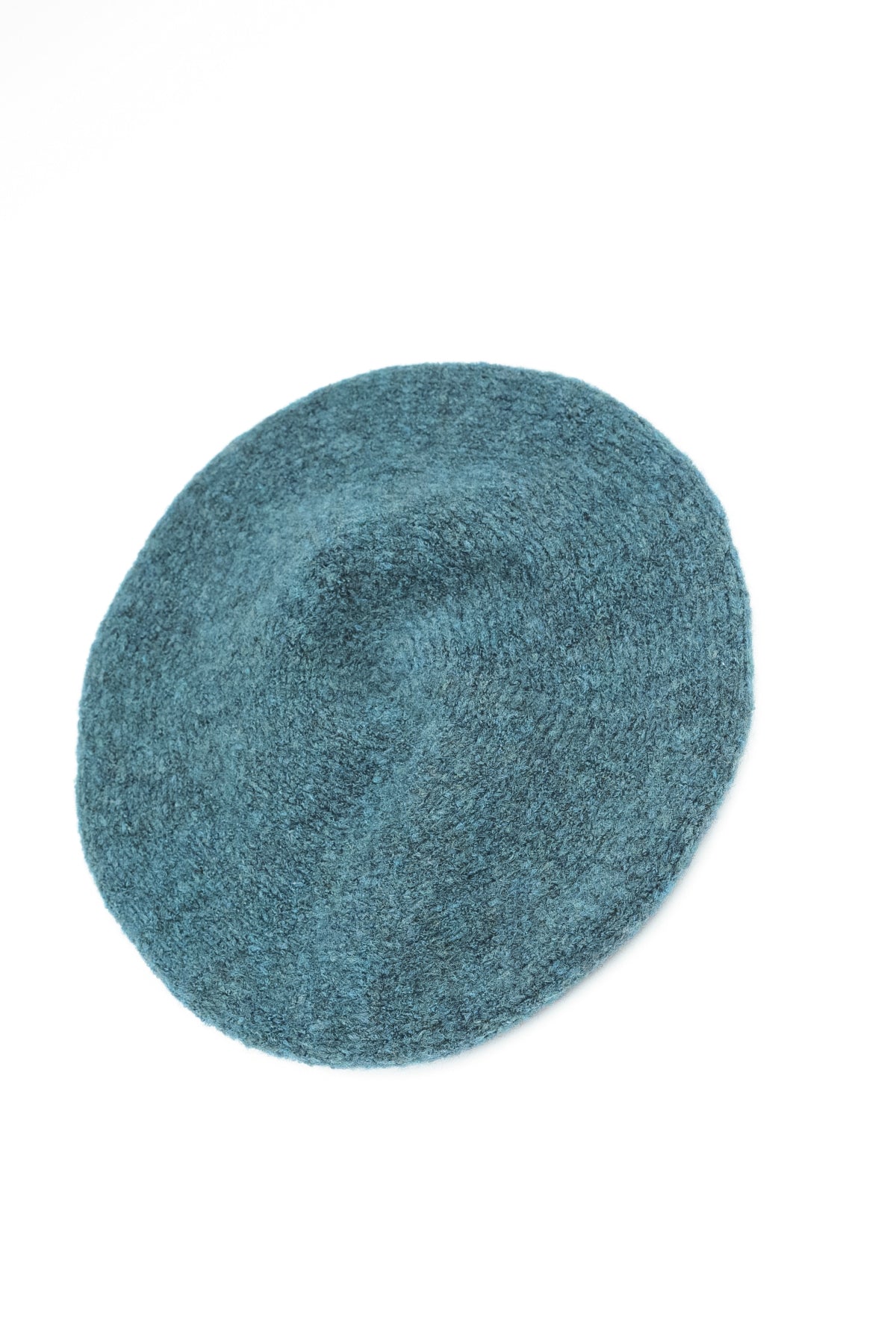 Teal Knitted Wool Beret 4