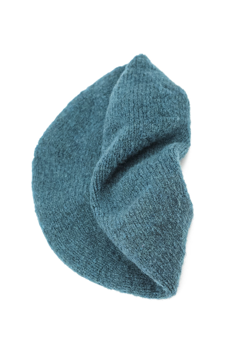 Teal Knitted Wool Beret
