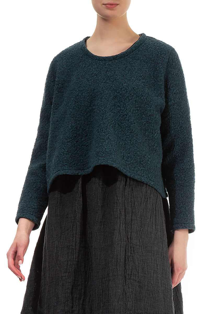 Plush Wool Teal Cotton Jumper 3