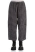 Tie Up Grey Check Linen Trousers 1