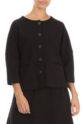 Trapeze Black Cotton Jersey Jacket 3