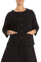 Trapeze Black Cotton Jersey Jacket 4