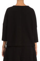 Trapeze Black Cotton Jersey Jacket 2