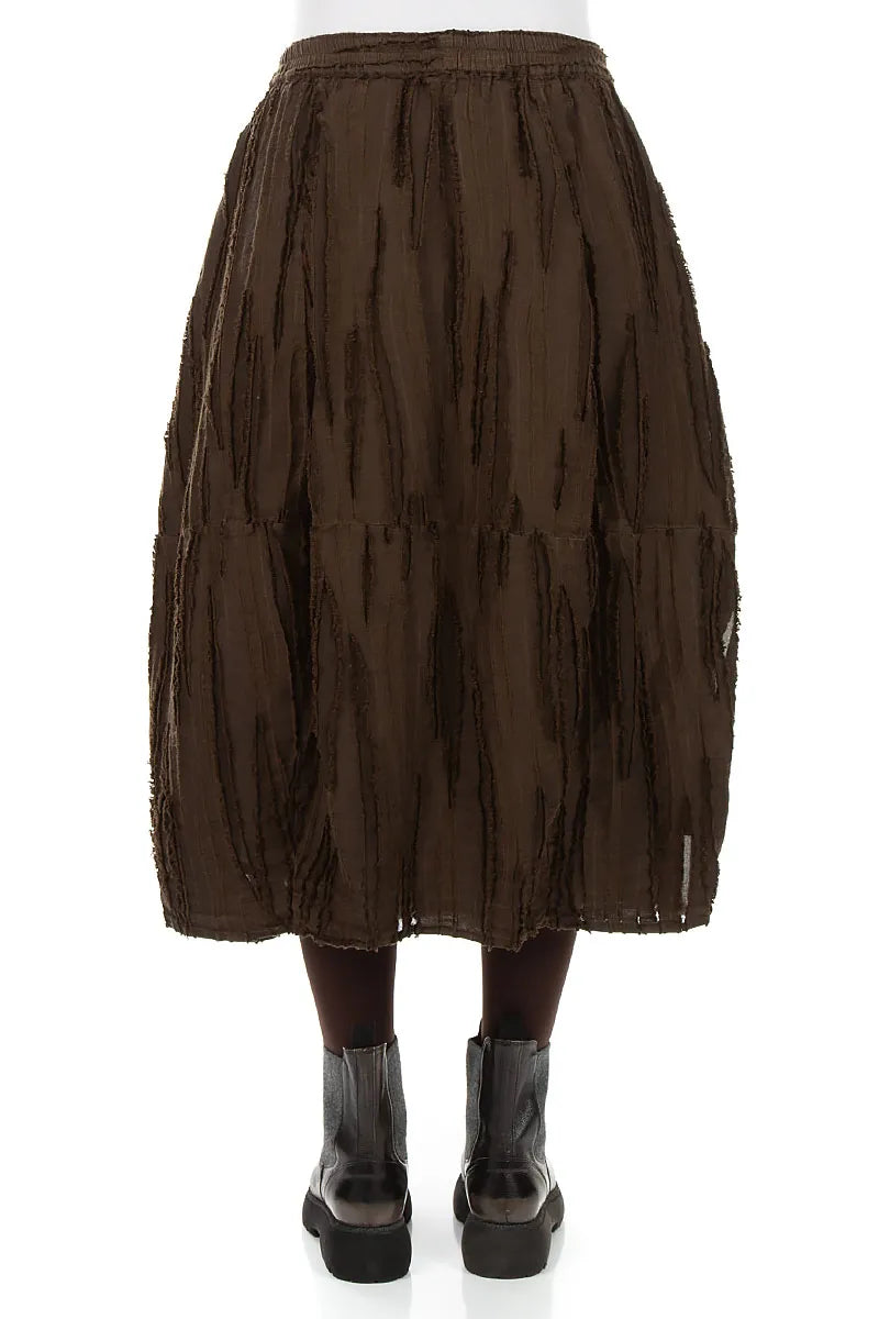 Truffle Brown Fray Weave Skirt