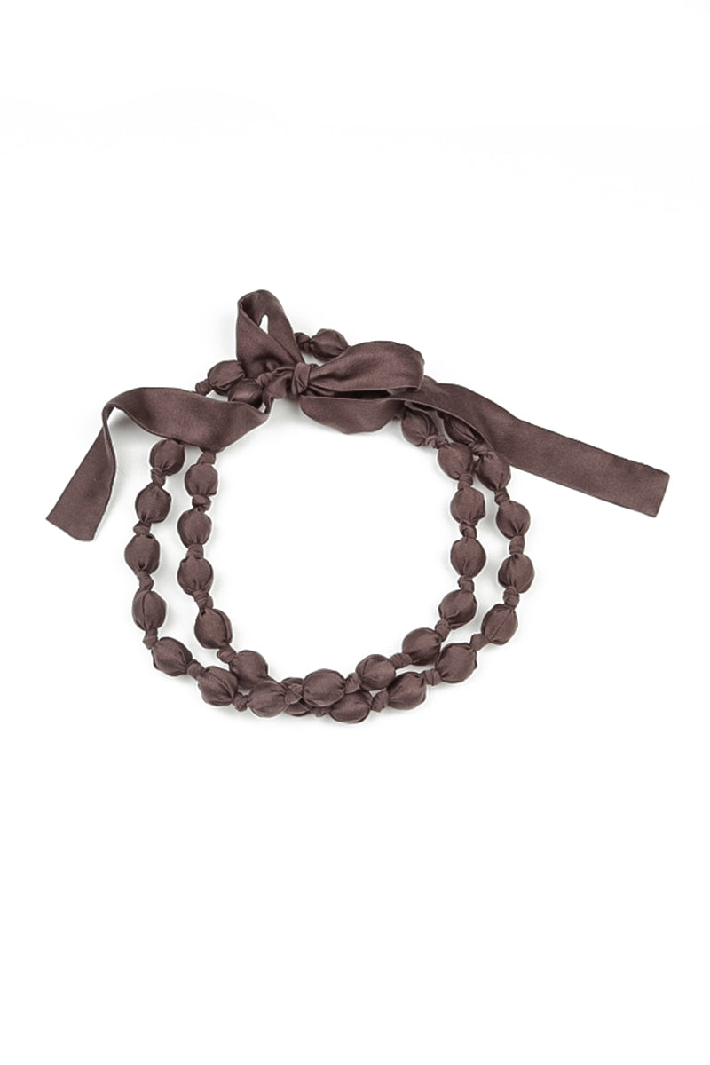 Truffle Brown Silk Fine Bead Necklace 5