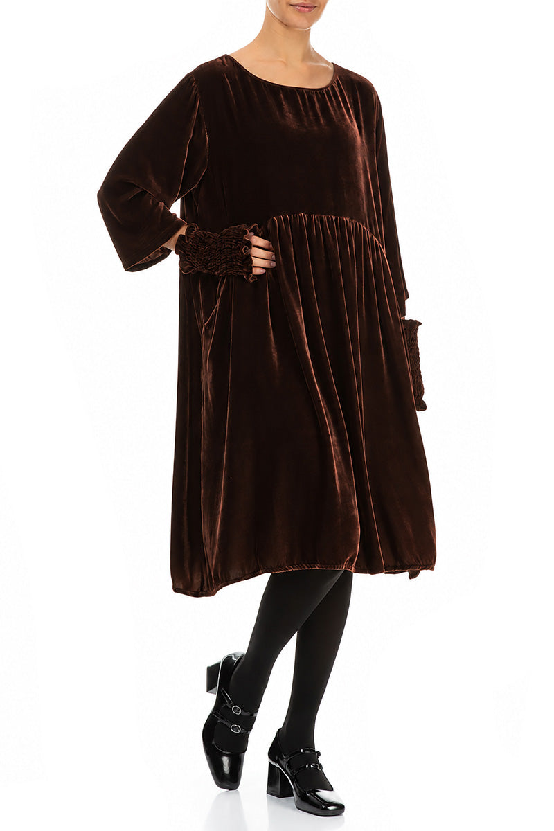 Truffle Brown Silk Velvet Wristlets
