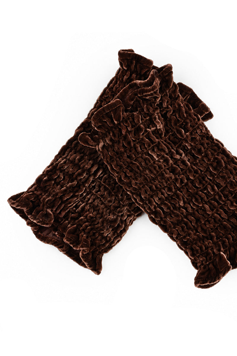 Truffle Brown Silk Velvet Wristlets