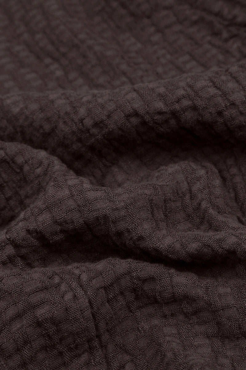 Truffle Brown Textured Linen Trousers