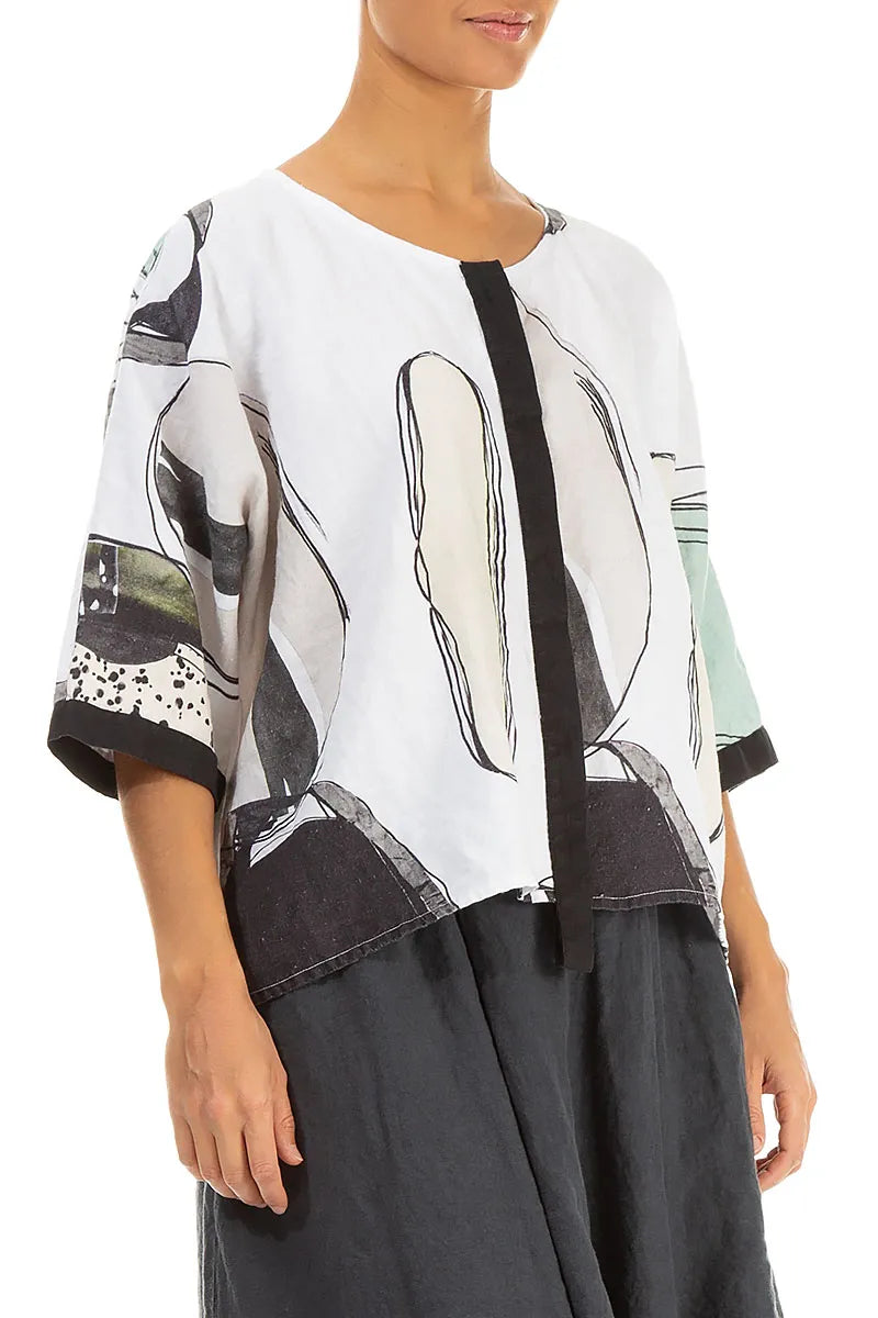 Tumbled Stone Centre Placket Linen Jacket 3