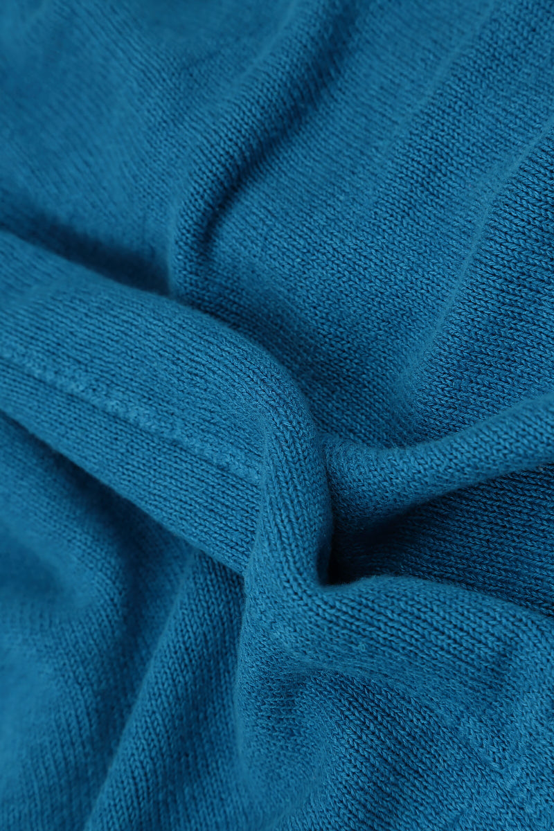 Two Pockets Cobalt Blue Linen Jumper 5