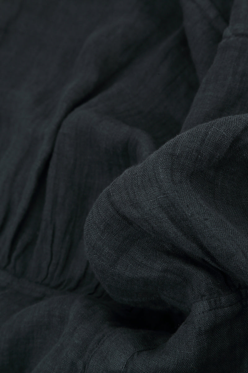 Two Pockets Graphite Gauze Linen Tunic 5