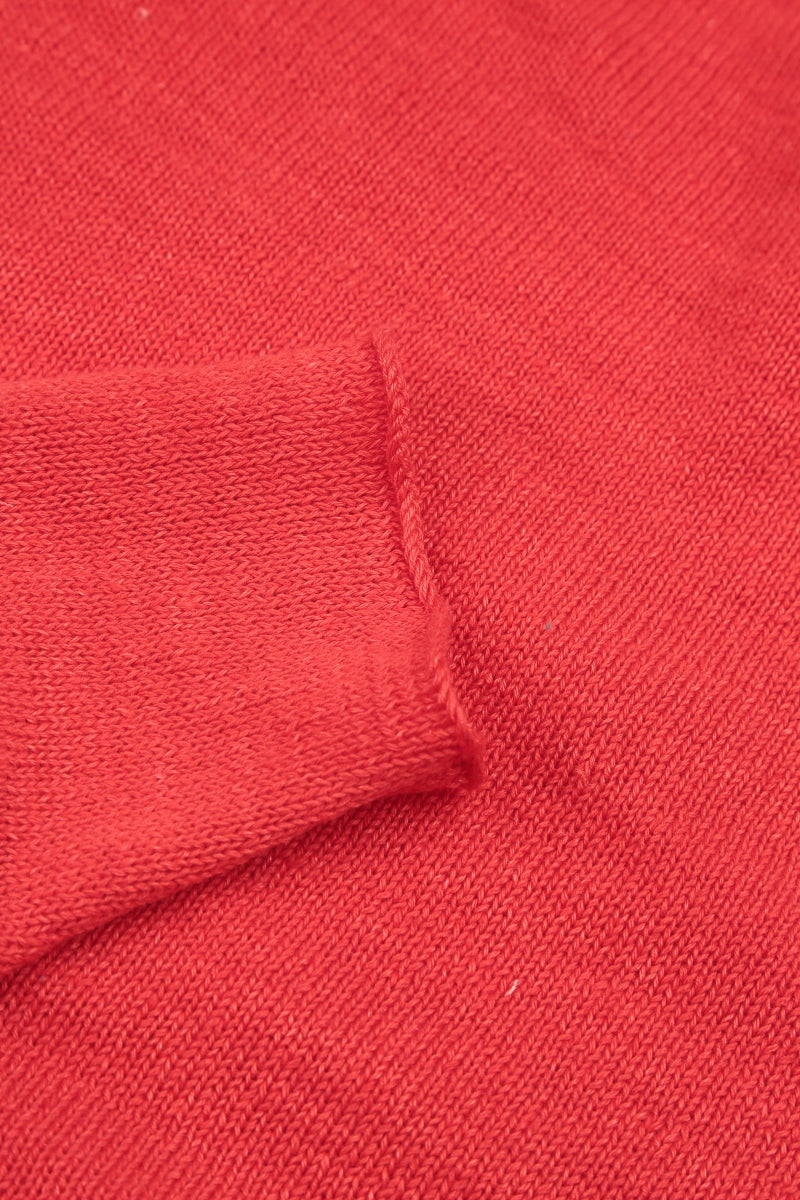 Two Pockets Red Linen Cardigan 6