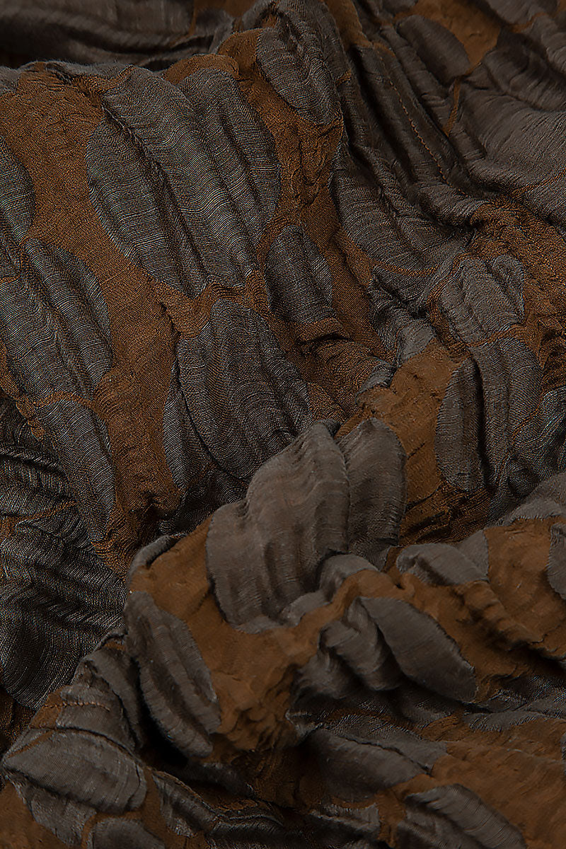 Two Pockets Truffle Brown Circle Silk Linen Tunic