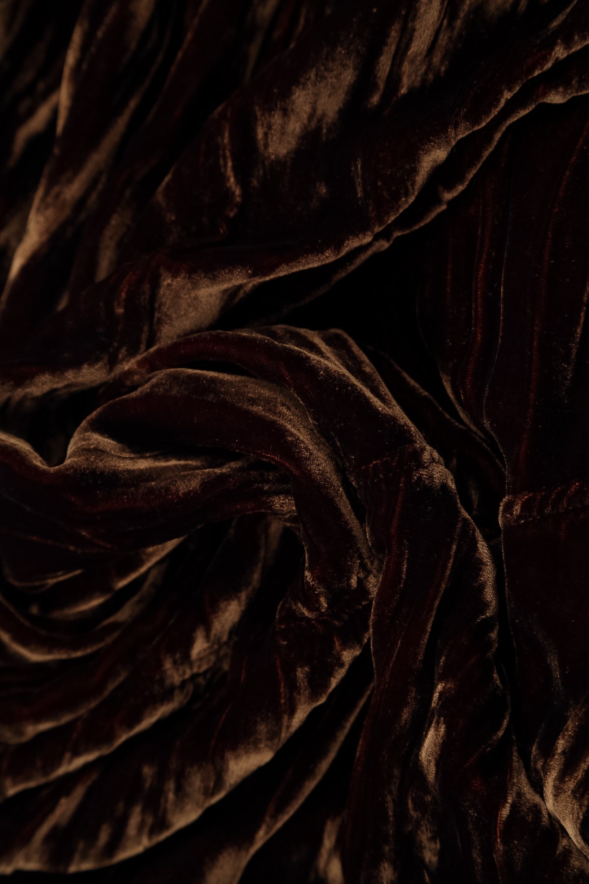 V-Neck Aged Copper Silk Velvet Jumpsuit 6