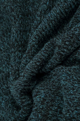 V-Neck Mélange Midnight Teal Wool Sweater 5