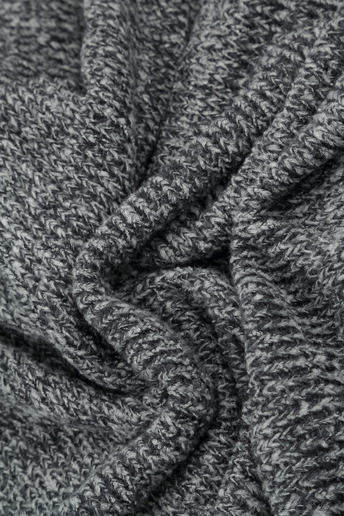 V-Neck Mélange Grey Wool Sweater 5