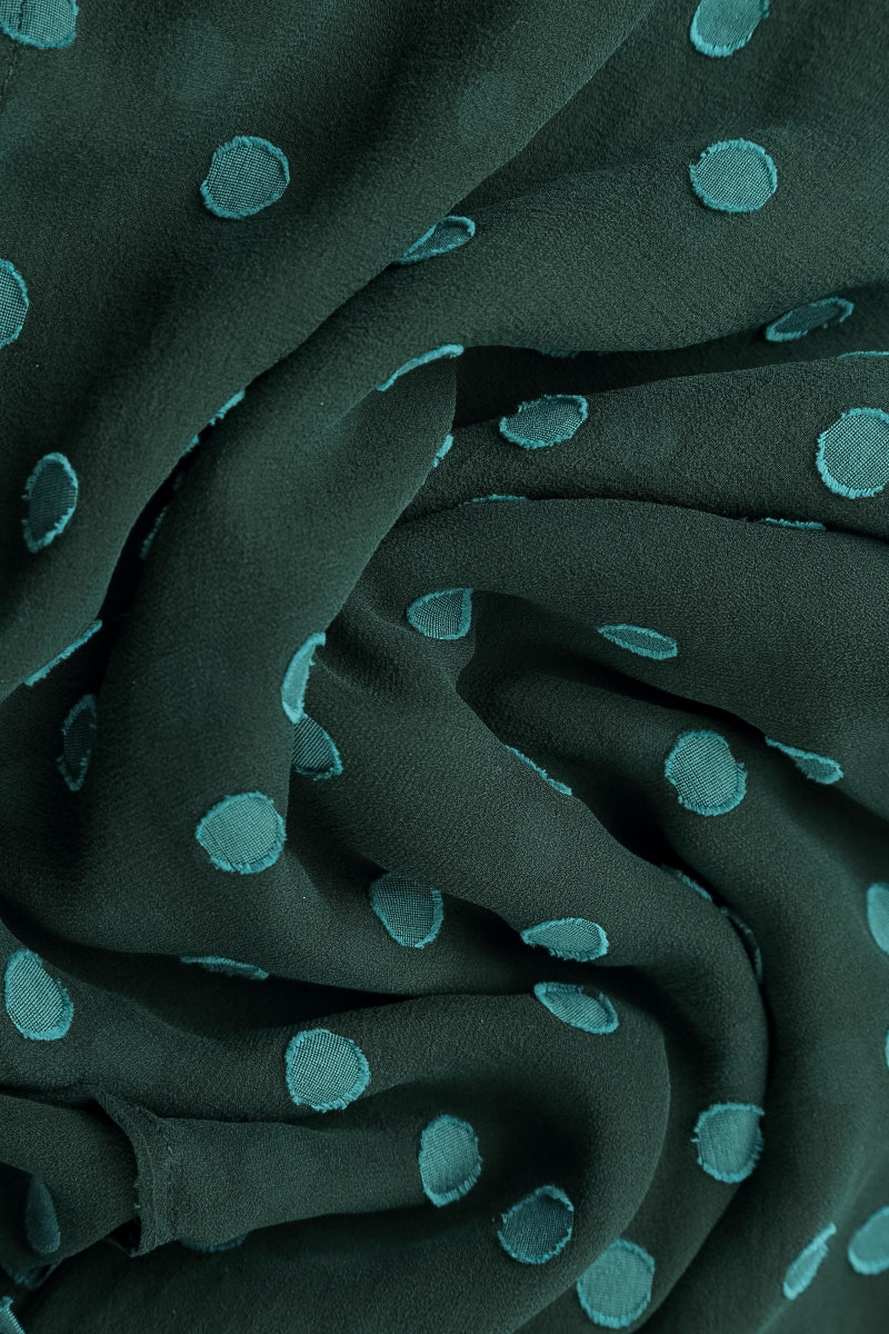 V-Neck Peacock Dotty Silk Dress 5