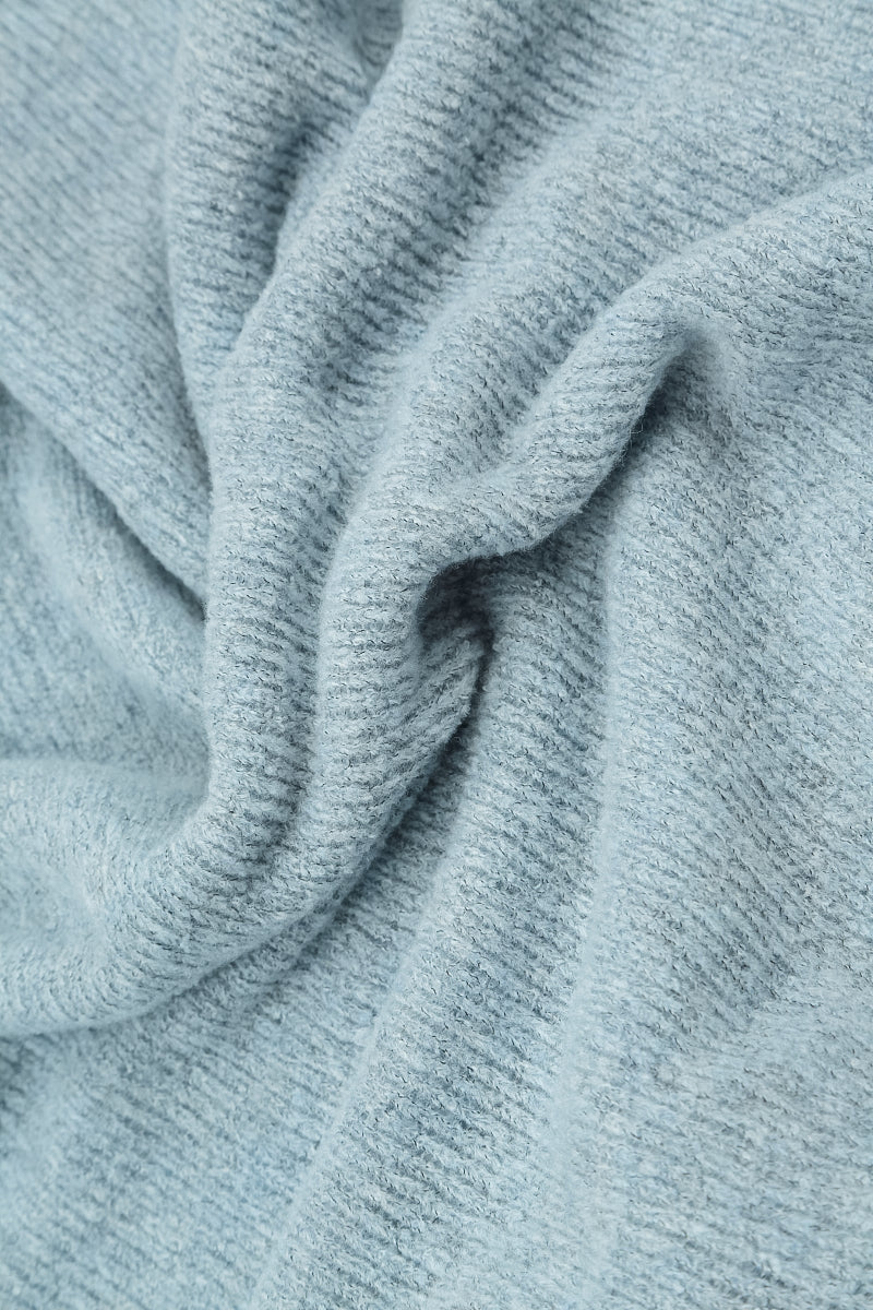 V-Neck White & Silver Blue Wool Sweater 5