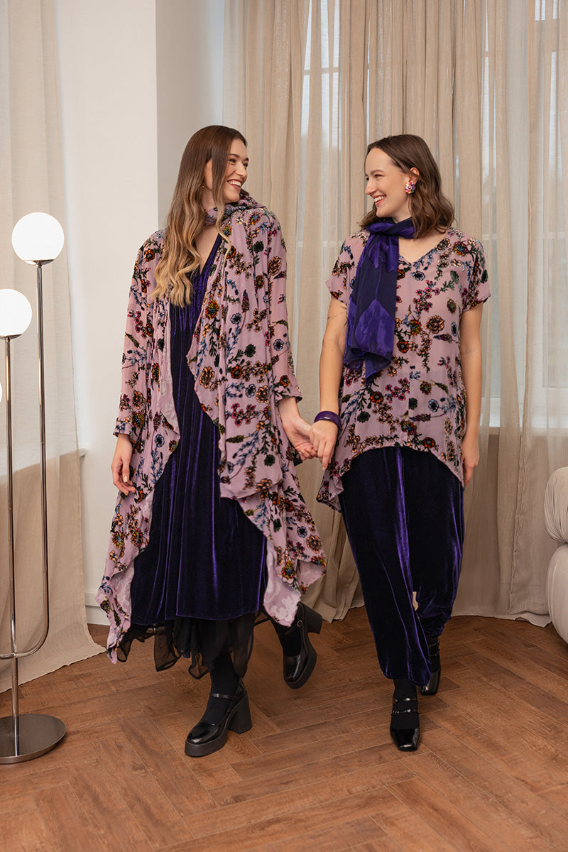 Velvet Blooms Devoré Open Silk Jacket 6