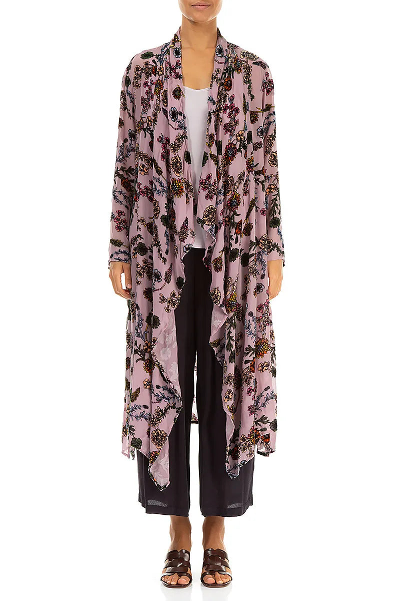 Velvet Blooms Devoré Open Silk Jacket 1
