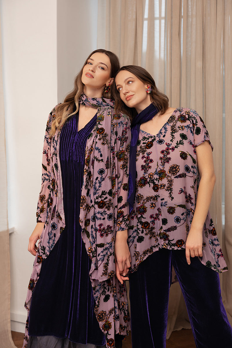 Velvet Blooms Devoré Silk Tunic 6