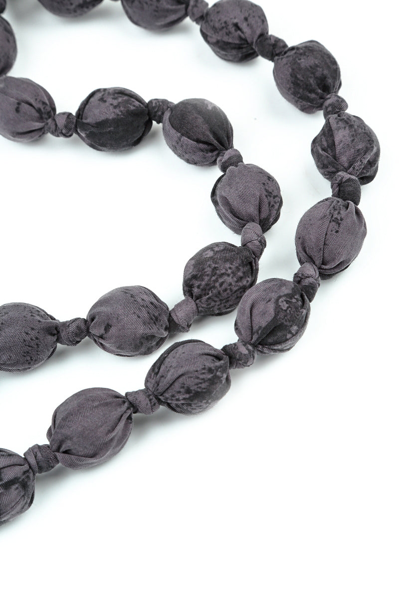 Vintage Violet Alabaster Silk Cotton Bead Necklace 5