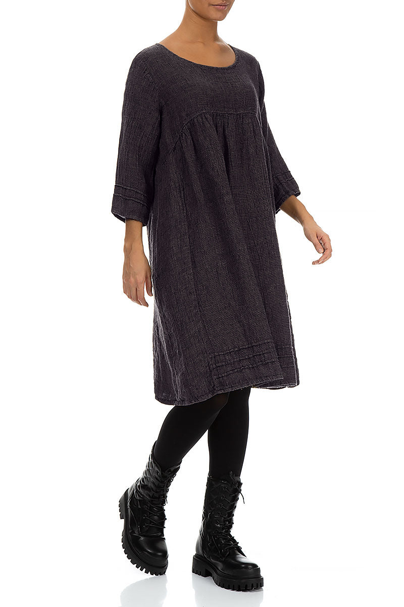 Vintage Violet Mélange Linen Smock Dress 4