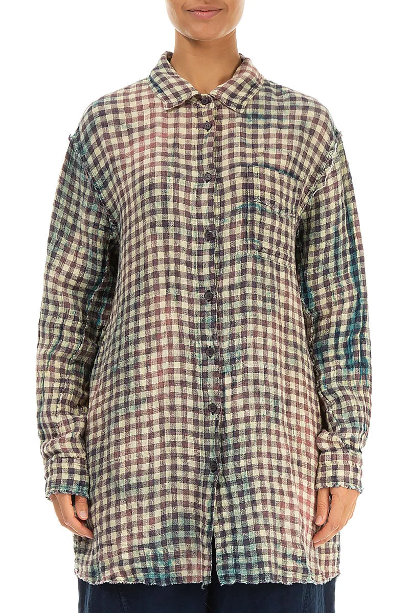 Watercolour Check Linen Shirt