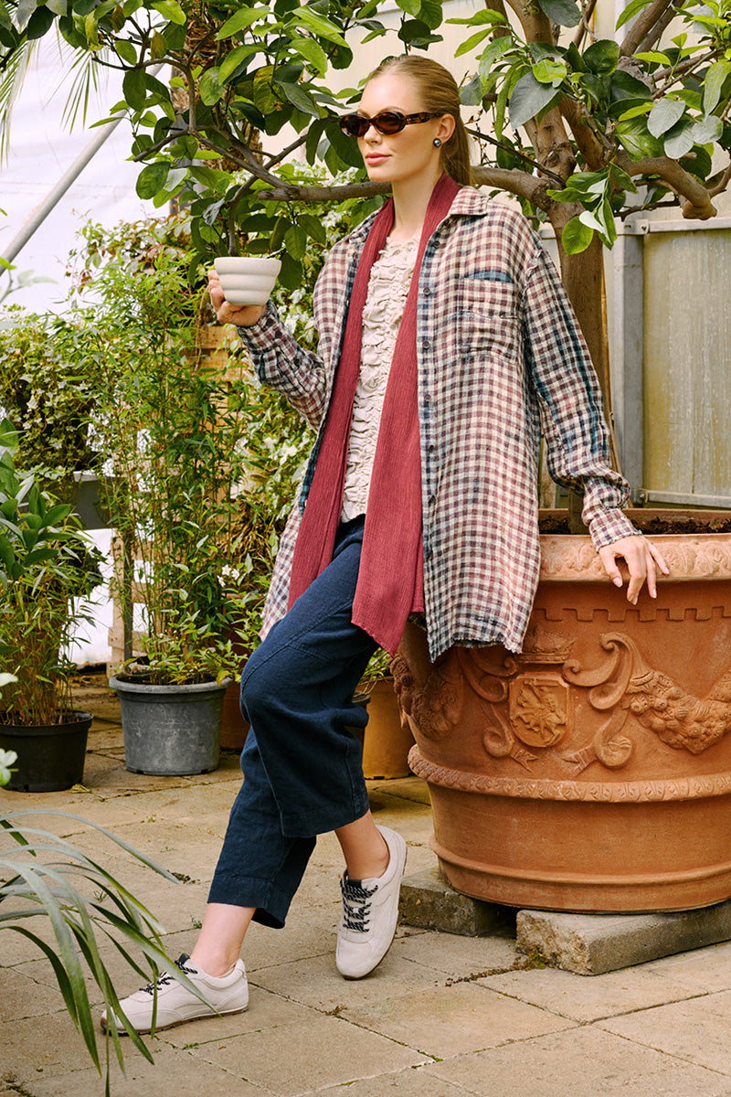 Watercolour Check Linen Shirt