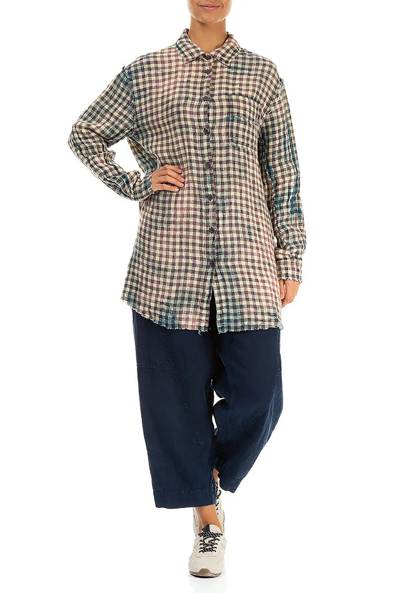 Watercolour Check Linen Shirt
