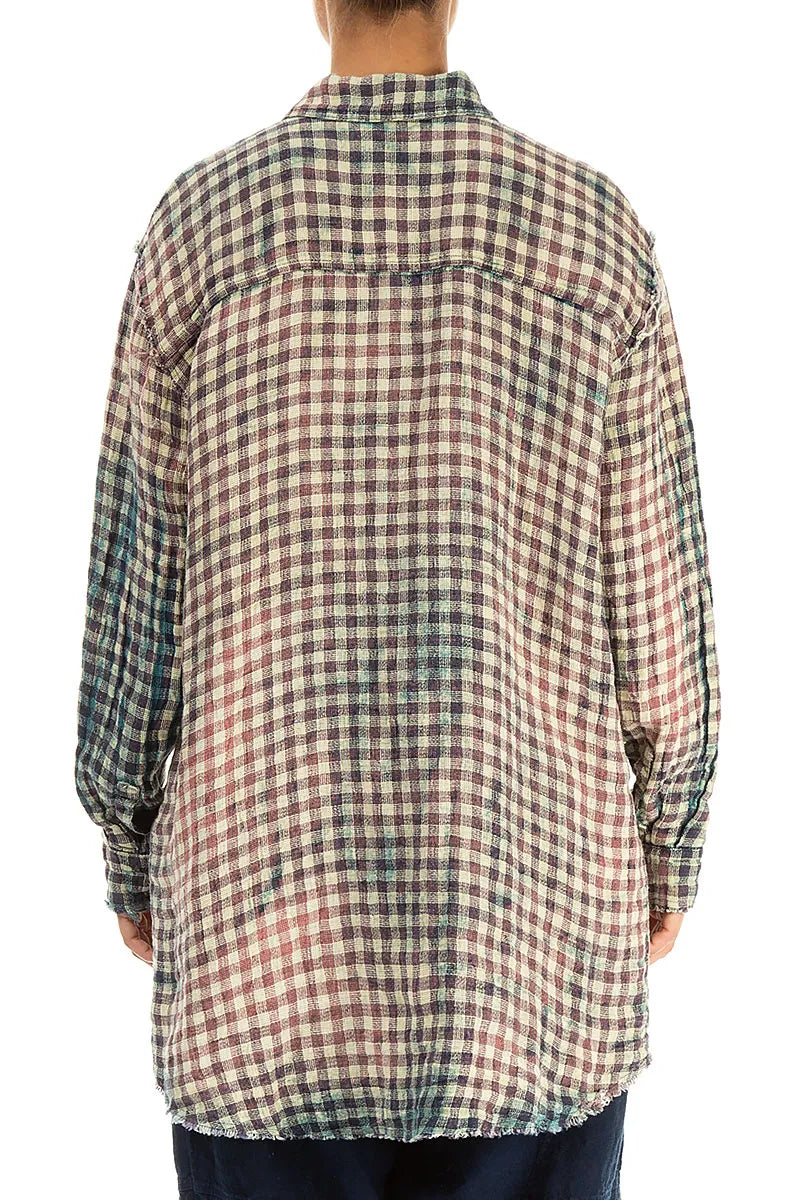 Watercolour Check Linen Shirt