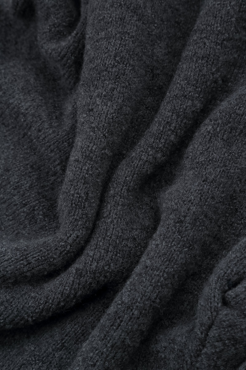 Wavy Seam Dark Grey Wool Sweater 5