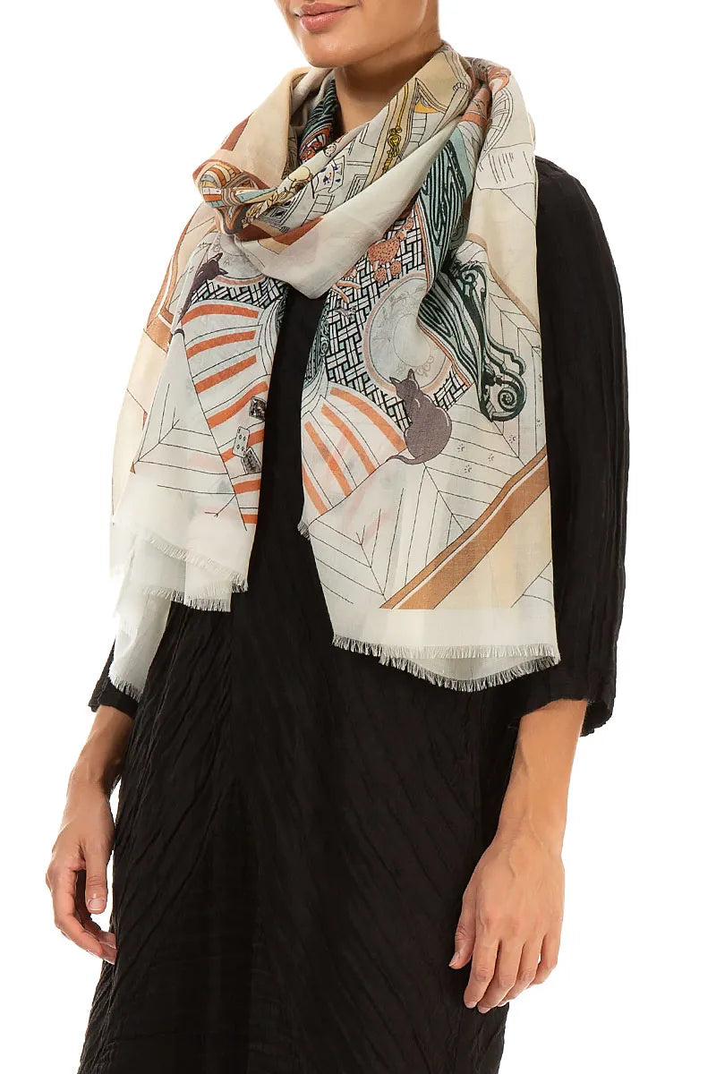Western Reverie Cashmere Silk Scarf