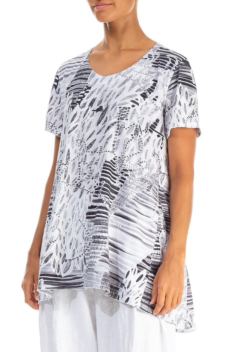 Off White Serenity Cotton Jersey Tunic Top 3