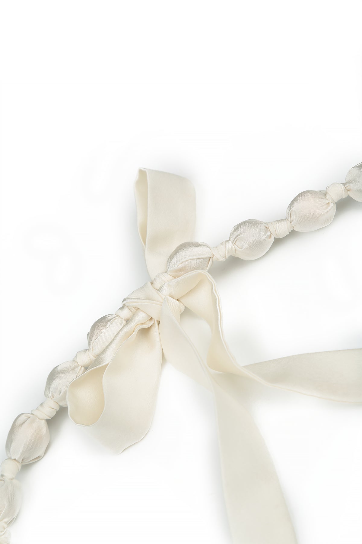 White Silk Fine Bead Necklace 5