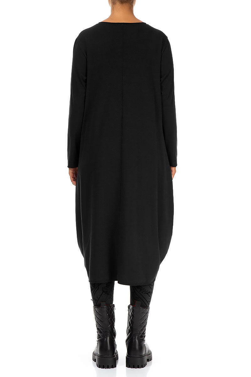 Wide Black Cotton Dress 2