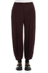Wide Crinkled Dark Aubergine Silk Viscose Trousers 1