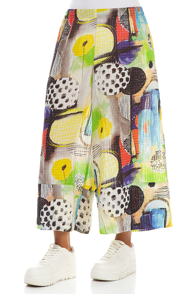 Wide Leg Cuffs Artmaze Textured Silk Culottes 3
