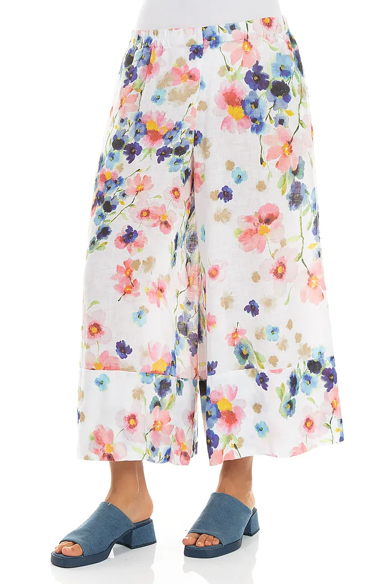 Wide Leg Cuffs Primrose Linen Culottes