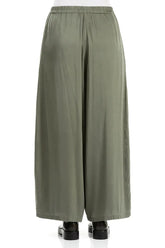 Wide Leg Forest Mist Silk Trousers 2