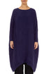 Wide Royal Purple Plissé Silk Kaftan Dress 1